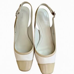 Easy Spirit Slingback Heels Size 9 – Taupe Neutral Block Heel Square Toe Shoes